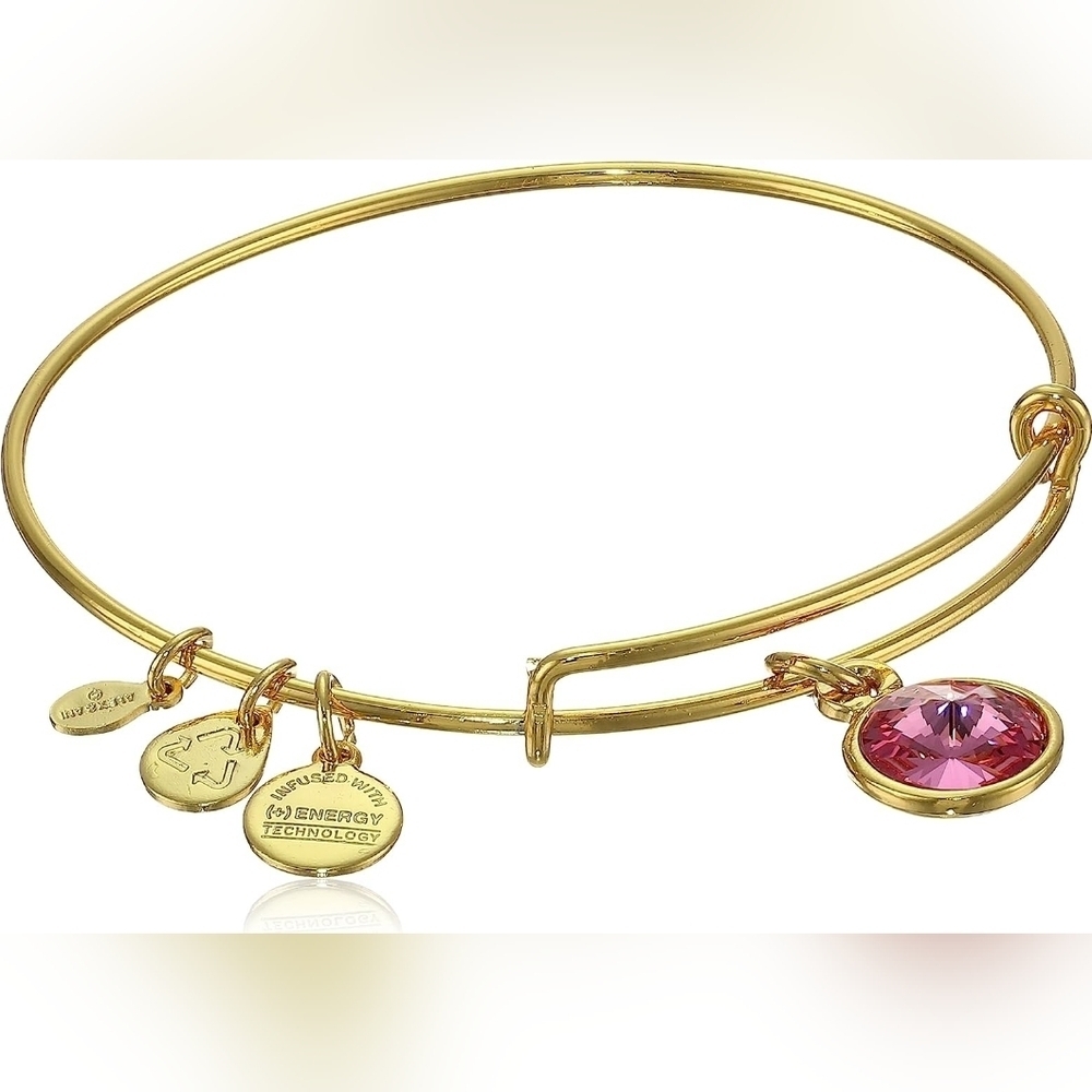 Alex and Ani Bangle Bar Imitation Birthstone Gold Bangle Bracelet